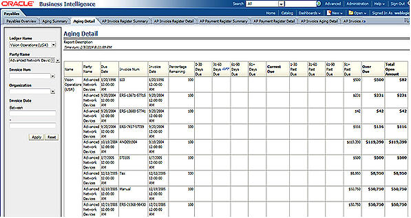 Business Intelligence Detail Summary Report